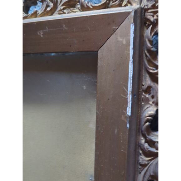 19th Century Antique Gold Gilded Rococo Portrait Wood Resin Frame Rare 26" × 22" - Picture 9 of 10